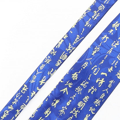 Gold City Mens Blue Geometric Polyester Pointed Tie One Size
