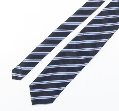 Mens BHS Blue Striped  Pointed Tie
