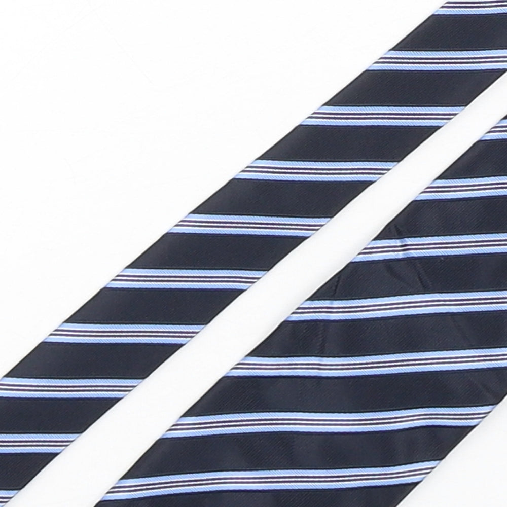 Mens BHS Blue Striped  Pointed Tie