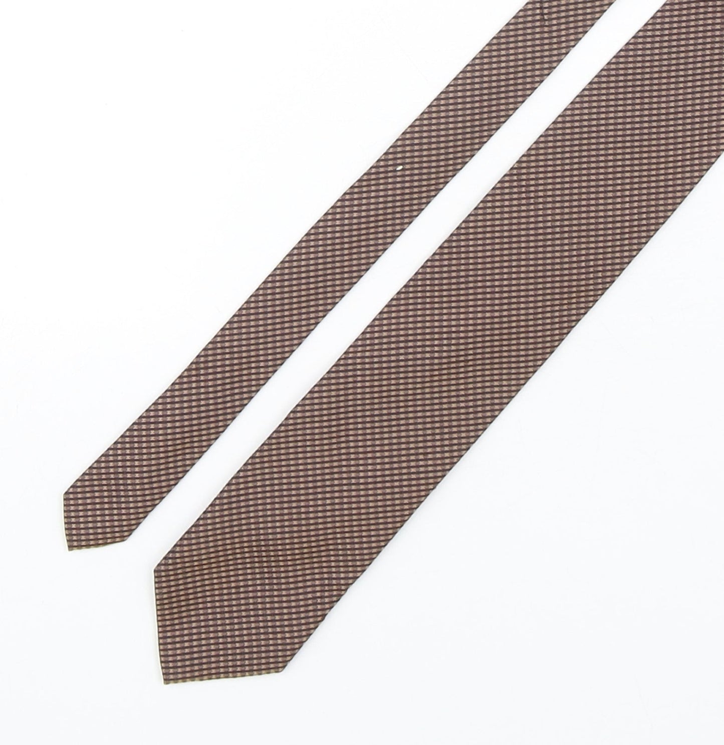 Mens Collezione Brown Geometric  Pointed Tie