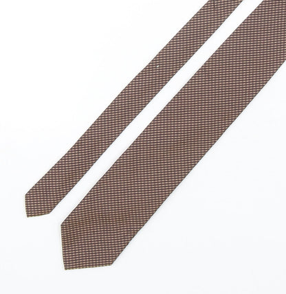 Mens Collezione Brown Geometric  Pointed Tie