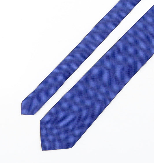 Marks and Spencer Mens Blue Grenadine Polyester Pointed Tie One Size
