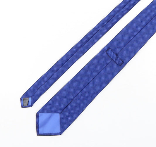 Marks and Spencer Mens Blue Grenadine Polyester Pointed Tie One Size