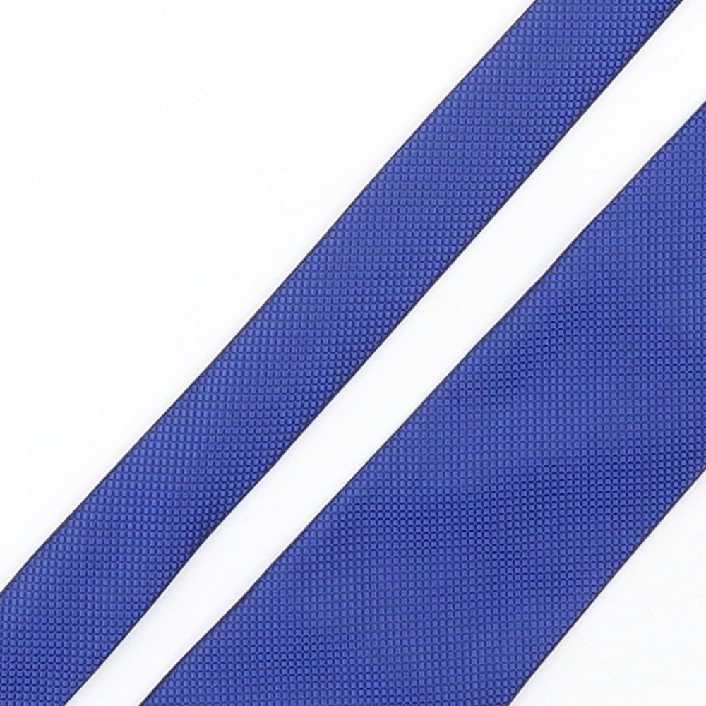 Marks and Spencer Mens Blue Grenadine Polyester Pointed Tie One Size