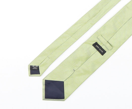 John Lewis  Mens Green Grenadine Silk Pointed Tie One Size