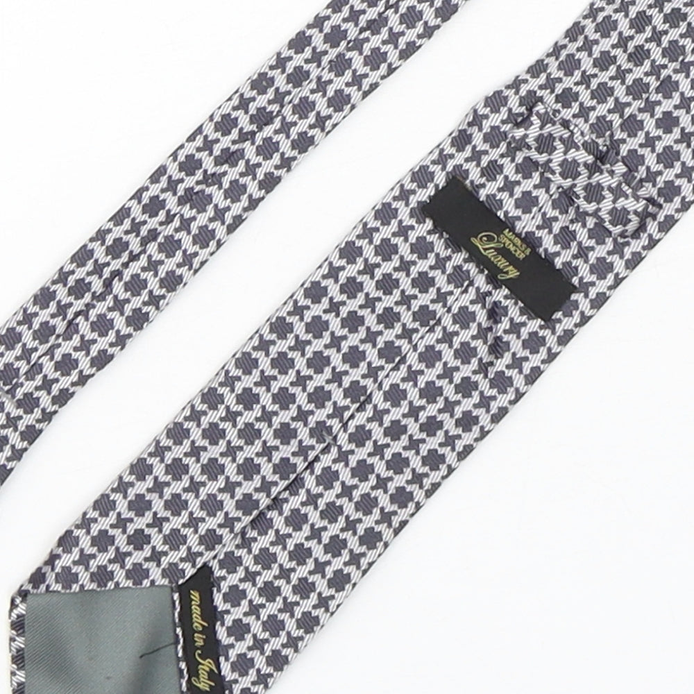 Marks and Spencer Mens Multicoloured Geometric Silk Pointed Tie One Size