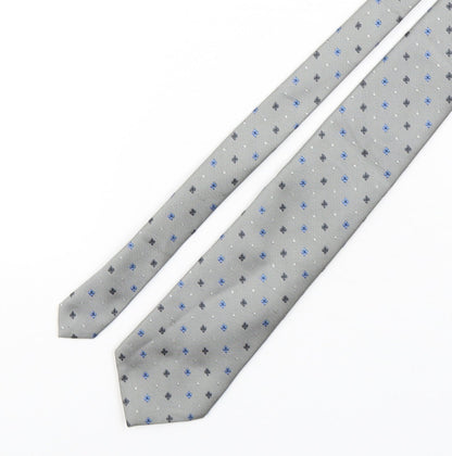 Michelsons Mens Grey Floral Polyester Pointed Tie One Size