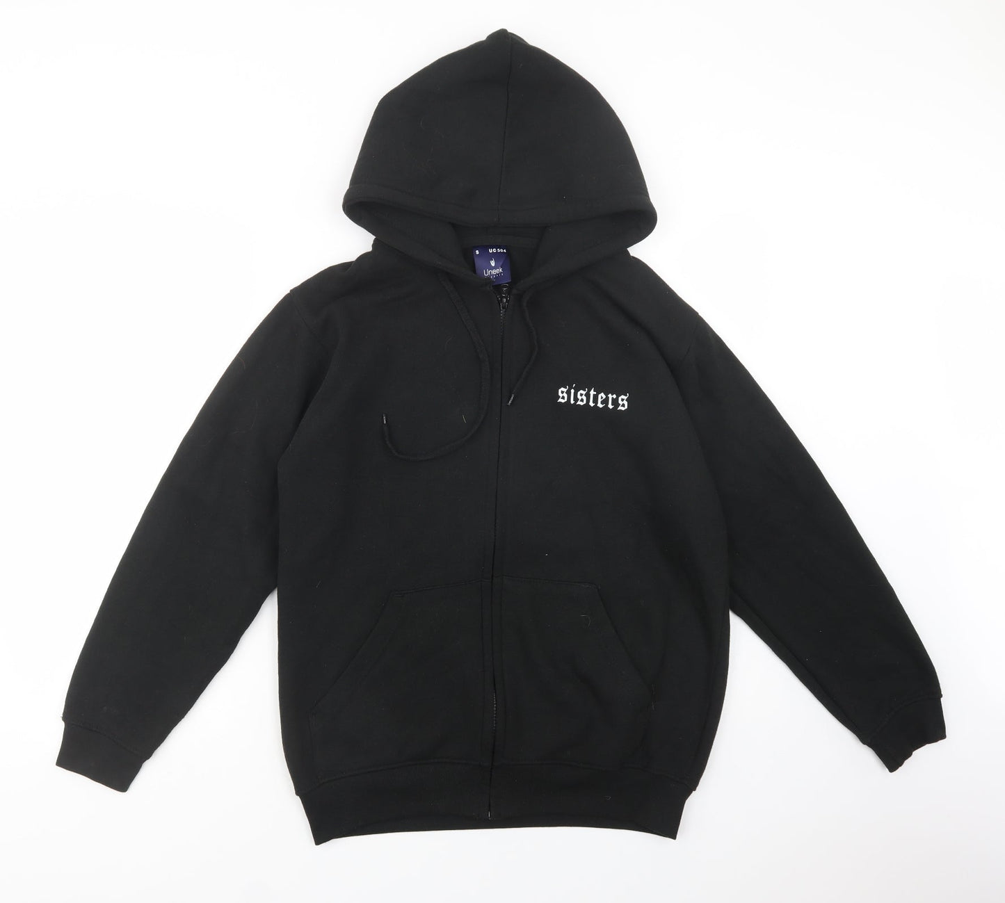 Uneek Womens Black  Polyester Full Zip Hoodie Size S  Zip - Sisters