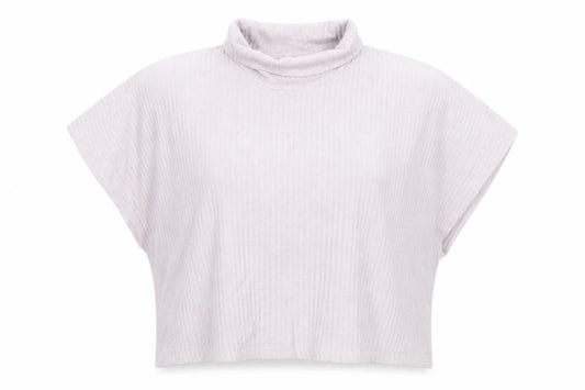 Front view of Very women’s purple viscose basic blouse, size UK 12, roll neck
