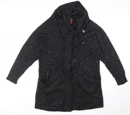 Womens UK Size 14 Debenhams Black Cardigan Jumper