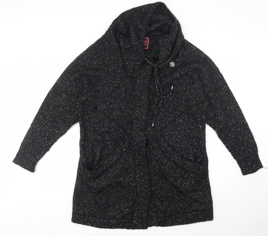 Womens UK Size 14 Debenhams Black Cardigan Jumper
