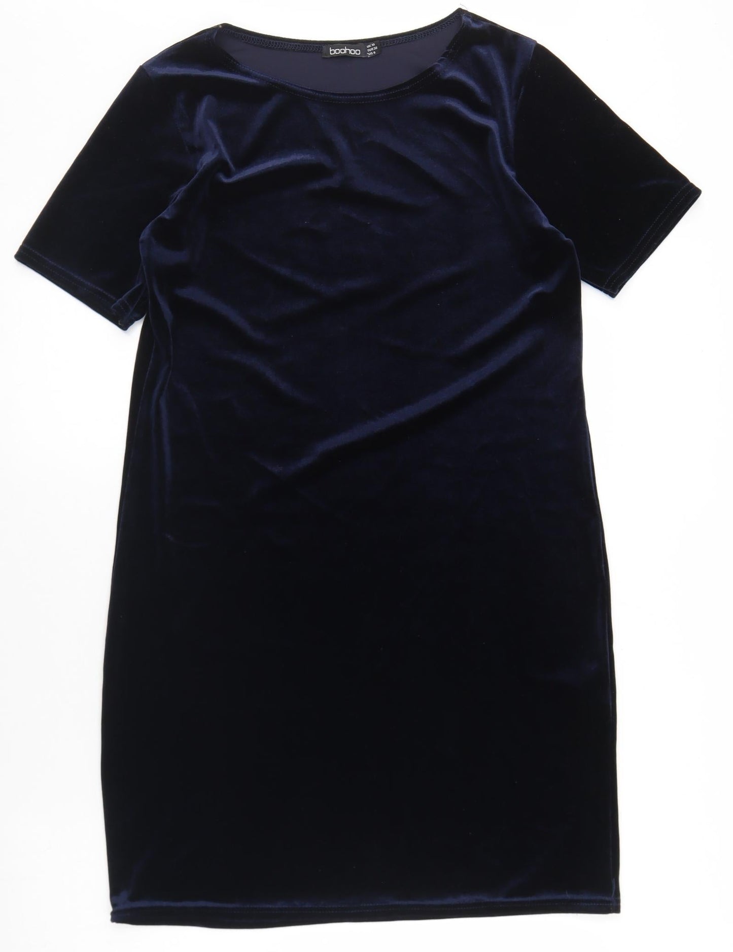 Boohoo Womens Blue  Polyester Bodycon  Size 10  Round Neck