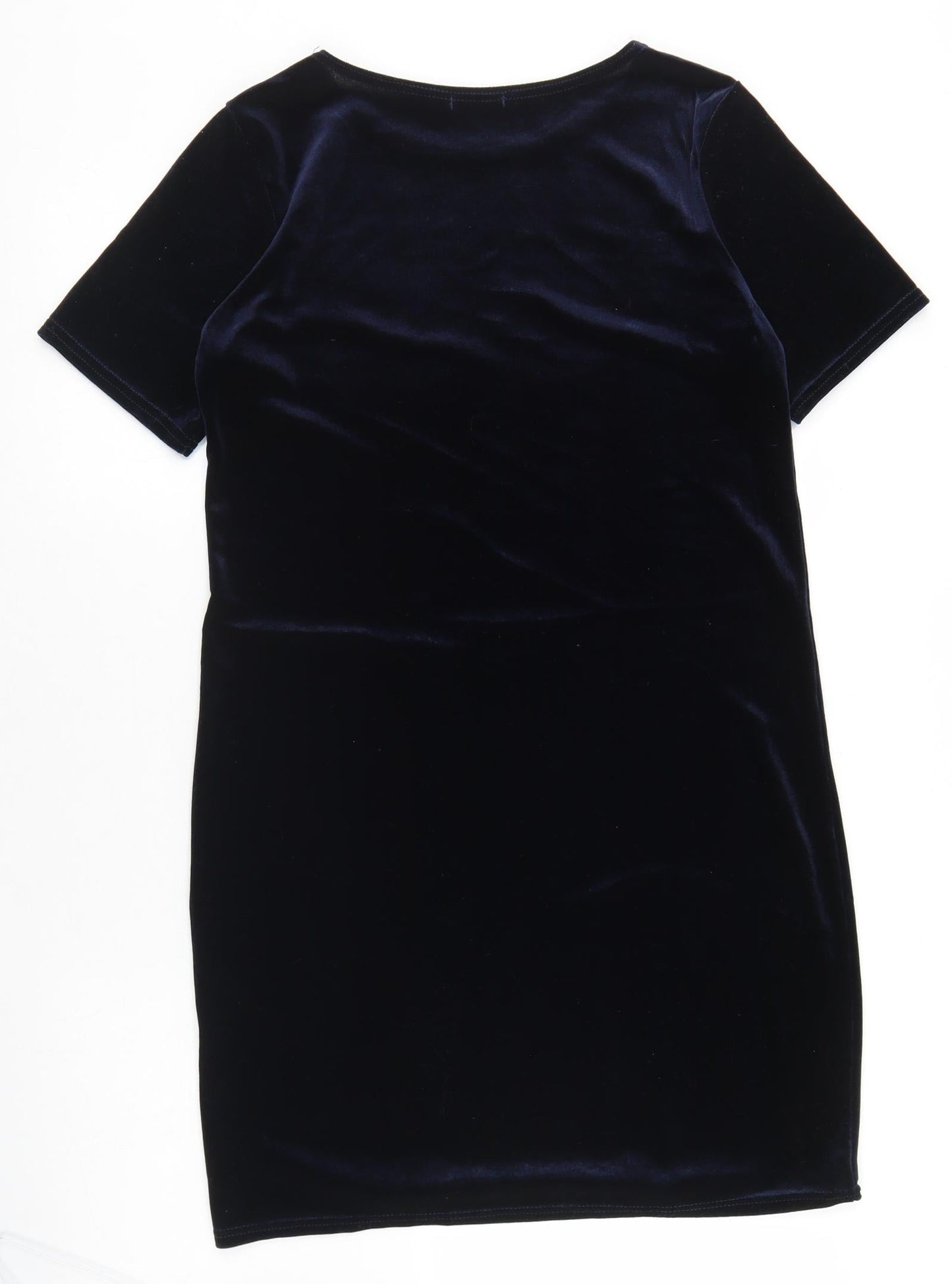 Boohoo Womens Blue  Polyester Bodycon  Size 10  Round Neck