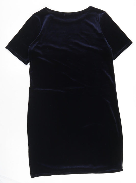 Boohoo Womens Blue  Polyester Bodycon  Size 10  Round Neck