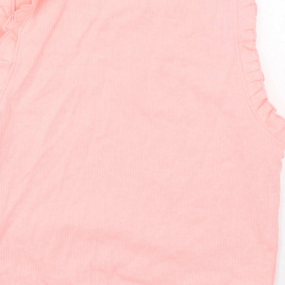 River Island Girls Pink  Cotton Cropped Tank Size 11-12 Years Crew Neck Pullover