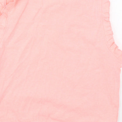 River Island Girls Pink  Cotton Cropped Tank Size 11-12 Years Crew Neck Pullover