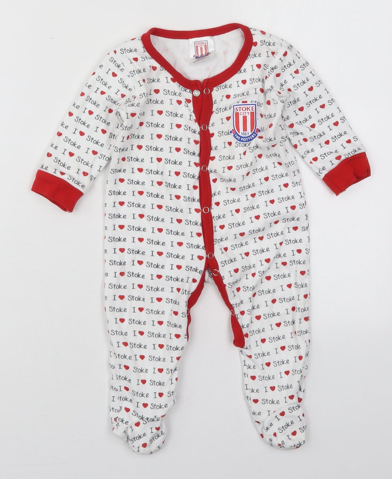 Stoke City Baby White Solid Cotton Cami One Piece Size 6-9 Months  Button - I Love Stoke