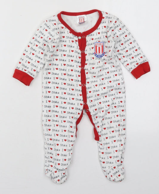 Stoke City Baby White Solid Cotton Cami One Piece Size 6-9 Months  Button - I Love Stoke