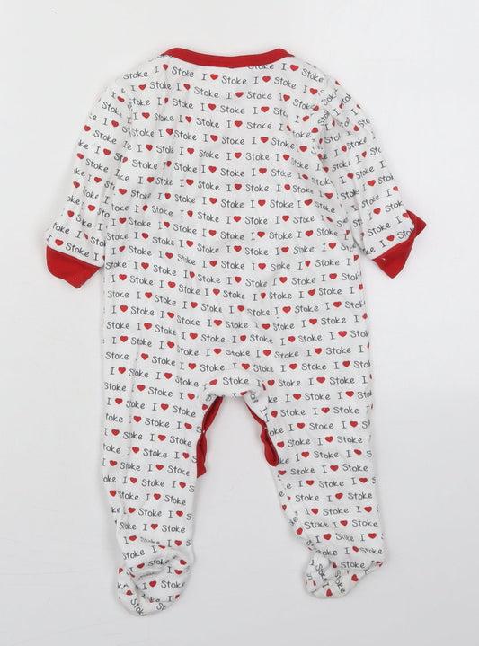 Stoke City Baby White Solid Cotton Cami One Piece Size 6-9 Months  Button - I Love Stoke