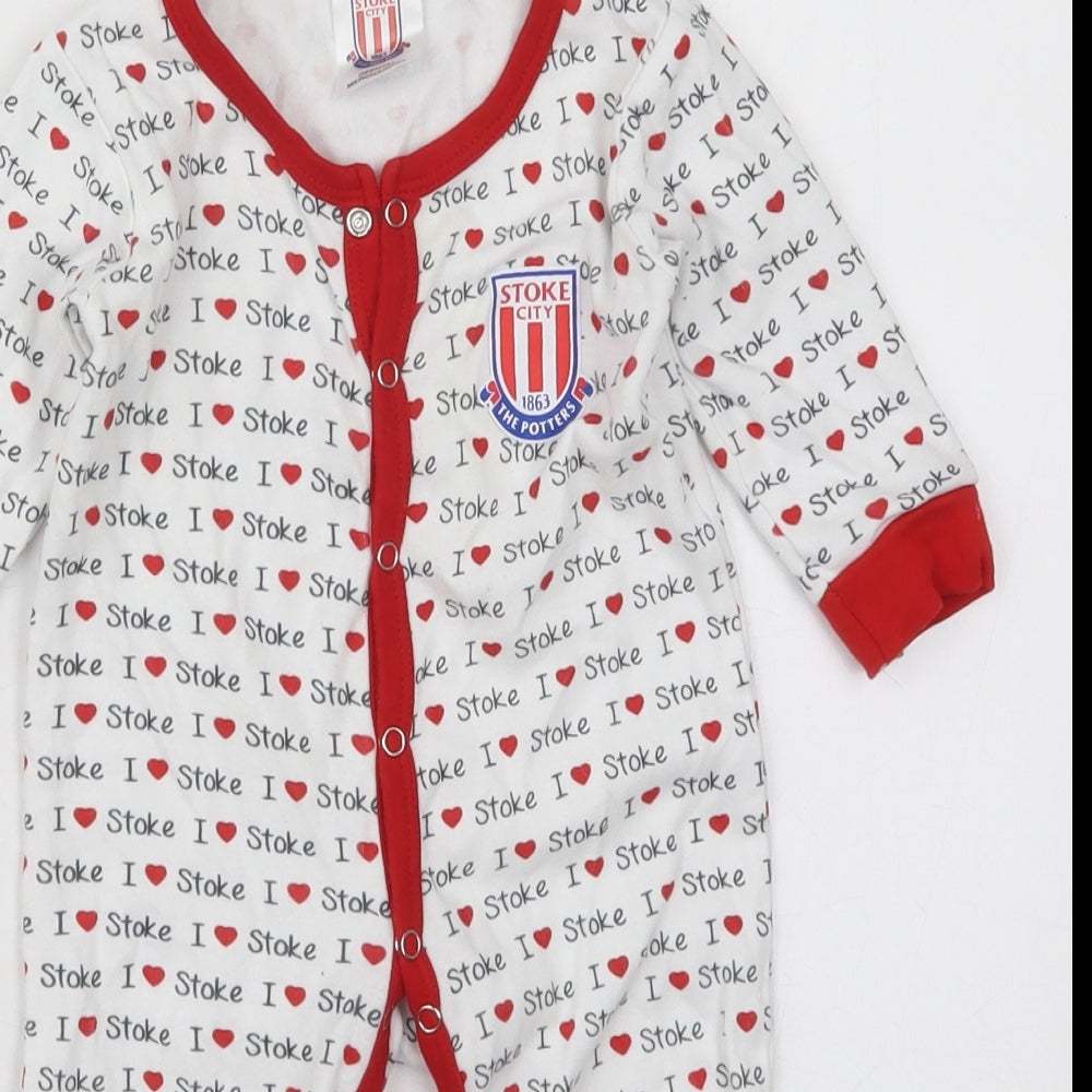 Stoke City Baby White Solid Cotton Cami One Piece Size 6-9 Months  Button - I Love Stoke