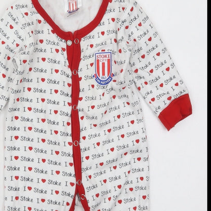 Stoke City Baby White Solid Cotton Cami One Piece Size 6-9 Months  Button - I Love Stoke