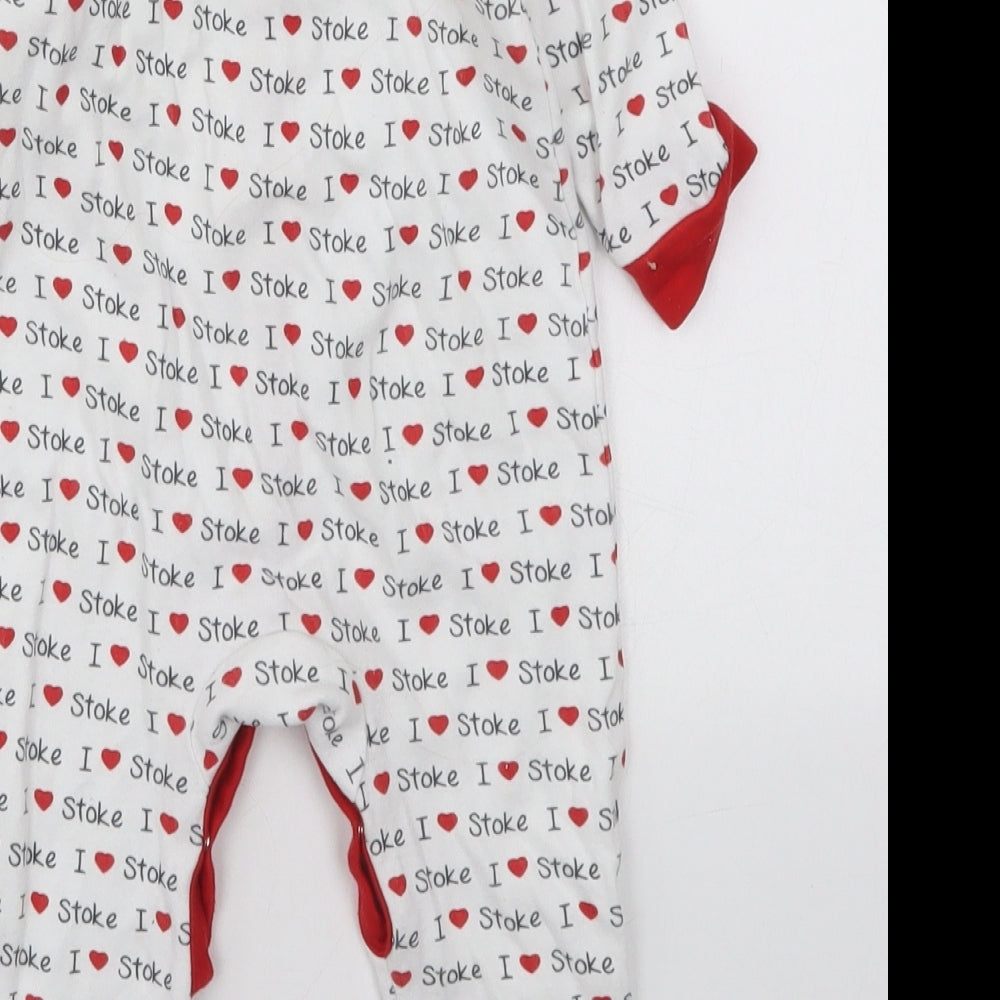 Stoke City Baby White Solid Cotton Cami One Piece Size 6-9 Months  Button - I Love Stoke