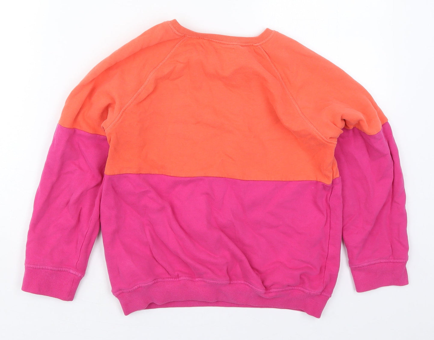 NEXT Girls Pink Colourblock Cotton Pullover Sweatshirt Size 11 Years  Pullover - Cool