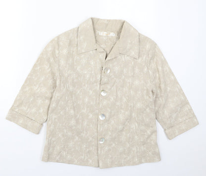 Sidewalk Womens Beige Floral  Jacket  Size S  Button