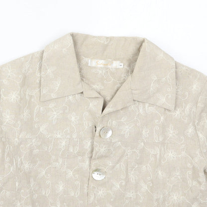 Sidewalk Womens Beige Floral  Jacket  Size S  Button