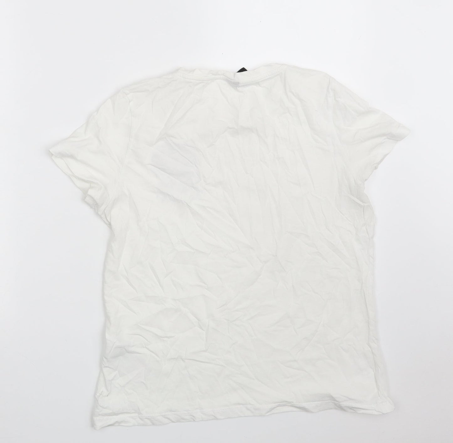 Womens UK Size M VERO MODA White Basic T-Shirt