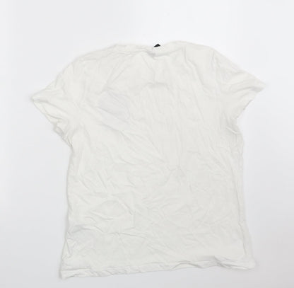 Womens UK Size M VERO MODA White Basic T-Shirt