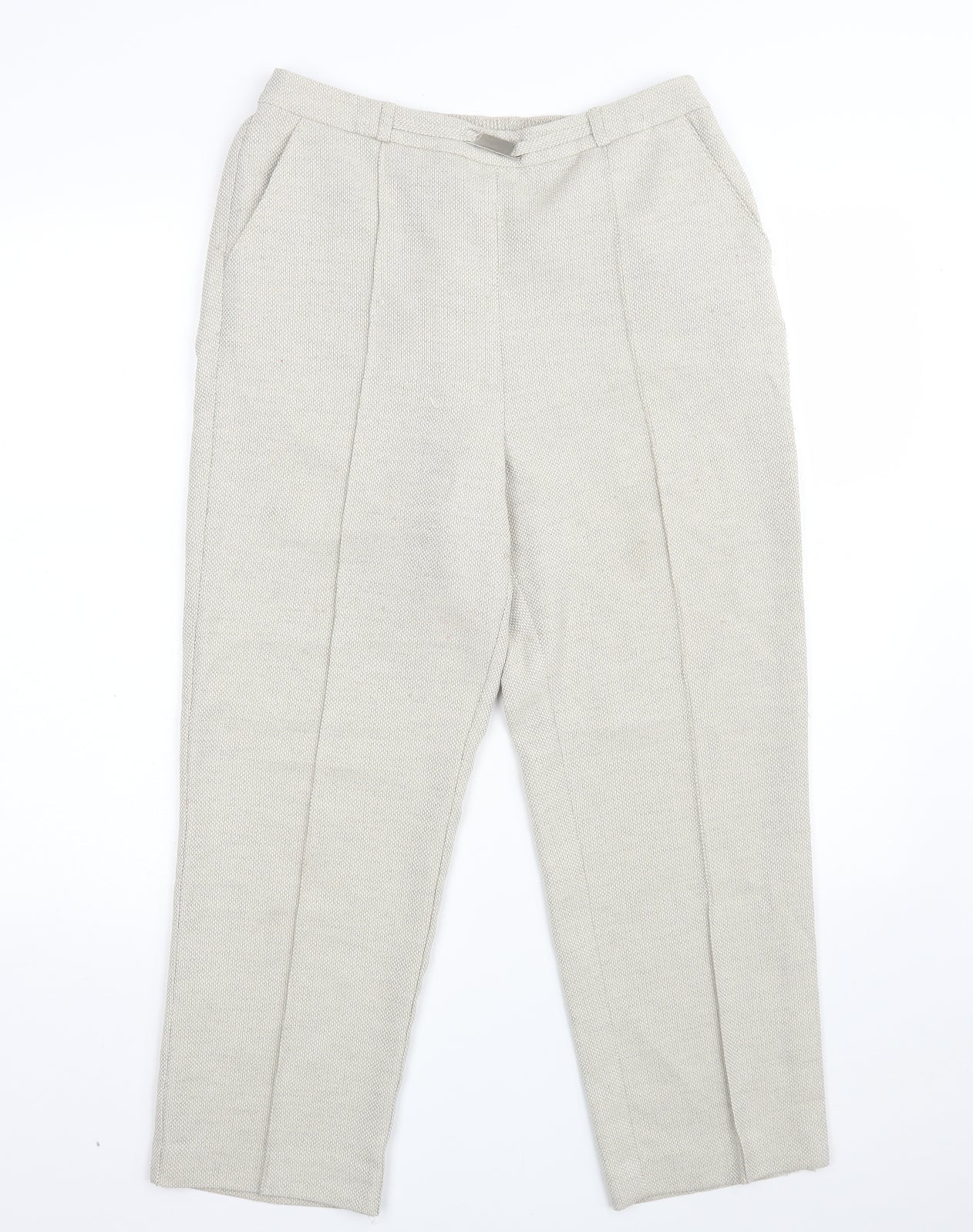 Womens UK Size 12 EWM Regular Fit Dress Pants Beige Trousers