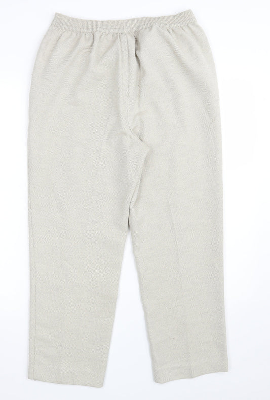 Womens UK Size 12 EWM Regular Fit Dress Pants Beige Trousers