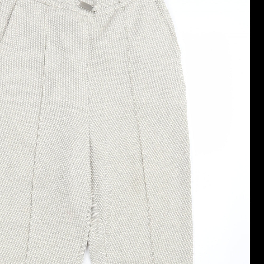 Womens UK Size 12 EWM Regular Fit Dress Pants Beige Trousers