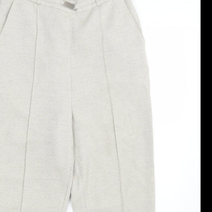 Womens UK Size 12 EWM Regular Fit Dress Pants Beige Trousers