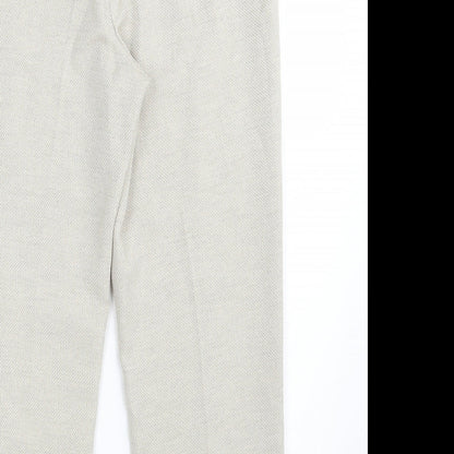 Womens UK Size 12 EWM Regular Fit Dress Pants Beige Trousers