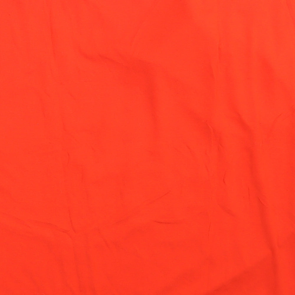 F&F Womens Red Striped Viscose Basic T-Shirt Size 8 V-Neck