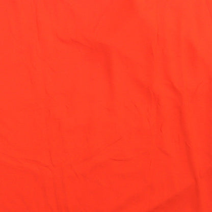 F&F Womens Red Striped Viscose Basic T-Shirt Size 8 V-Neck