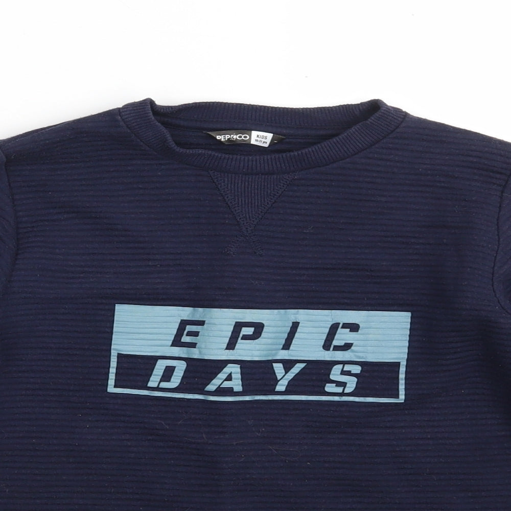 Pep&Co Boys Blue  Cotton Pullover Sweatshirt Size 10-11 Years   - Epic Days
