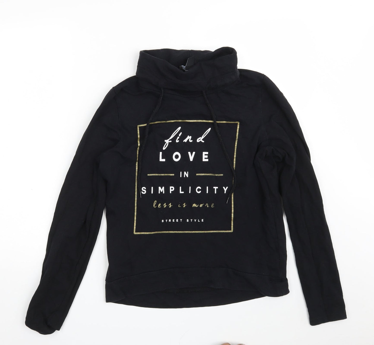 Atmosphere Womens Black  100% Cotton Pullover Sweatshirt Size 10   - FIND LOVE IN SIMPLICITY
