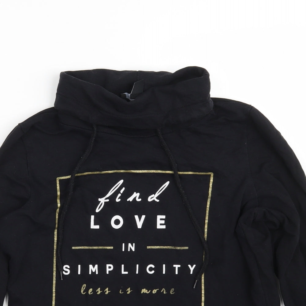 Atmosphere Womens Black  100% Cotton Pullover Sweatshirt Size 10   - FIND LOVE IN SIMPLICITY