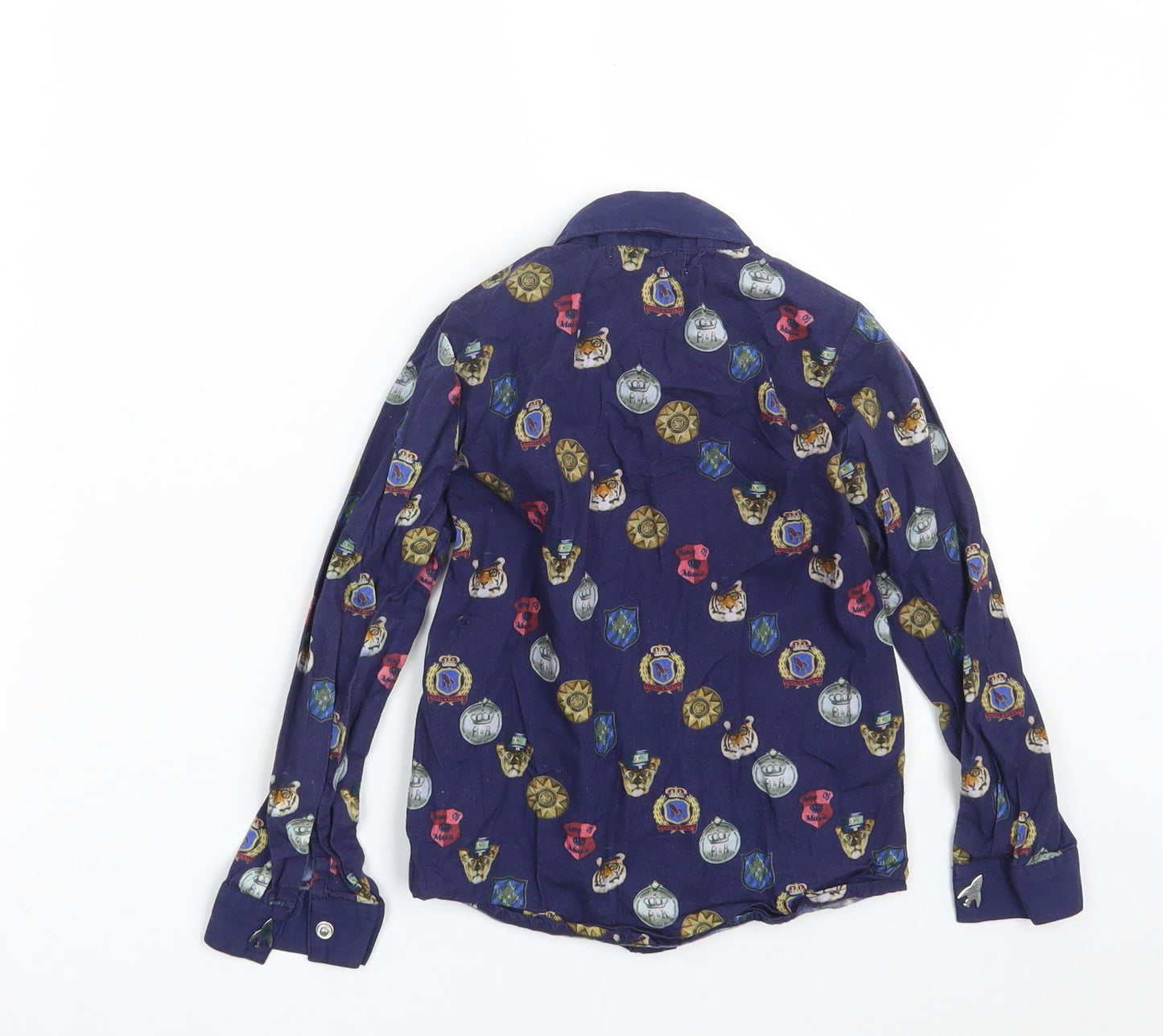 ANGEL & ROCKET Boys Blue  100% Cotton Basic Button-Up Size 5 Years Collared Button