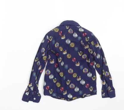 ANGEL & ROCKET Boys Blue  100% Cotton Basic Button-Up Size 5 Years Collared Button