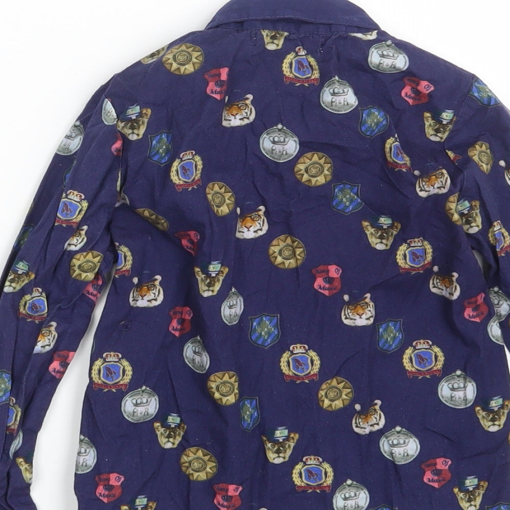 ANGEL & ROCKET Boys Blue  100% Cotton Basic Button-Up Size 5 Years Collared Button