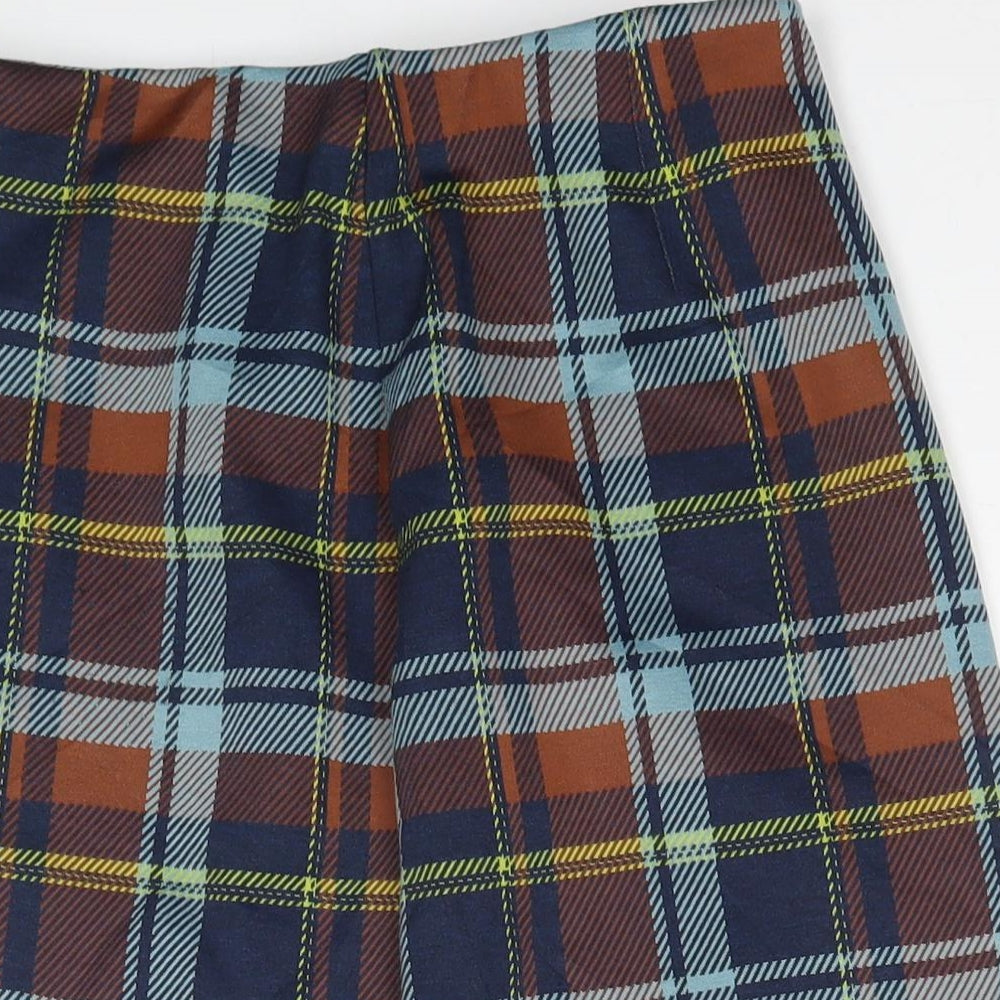 Marks and Spencer Womens Multicoloured Check Polyester A-Line Skirt Size 8