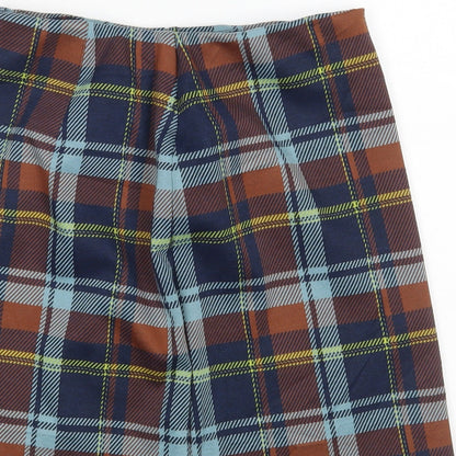 Marks and Spencer Womens Multicoloured Check Polyester A-Line Skirt Size 8