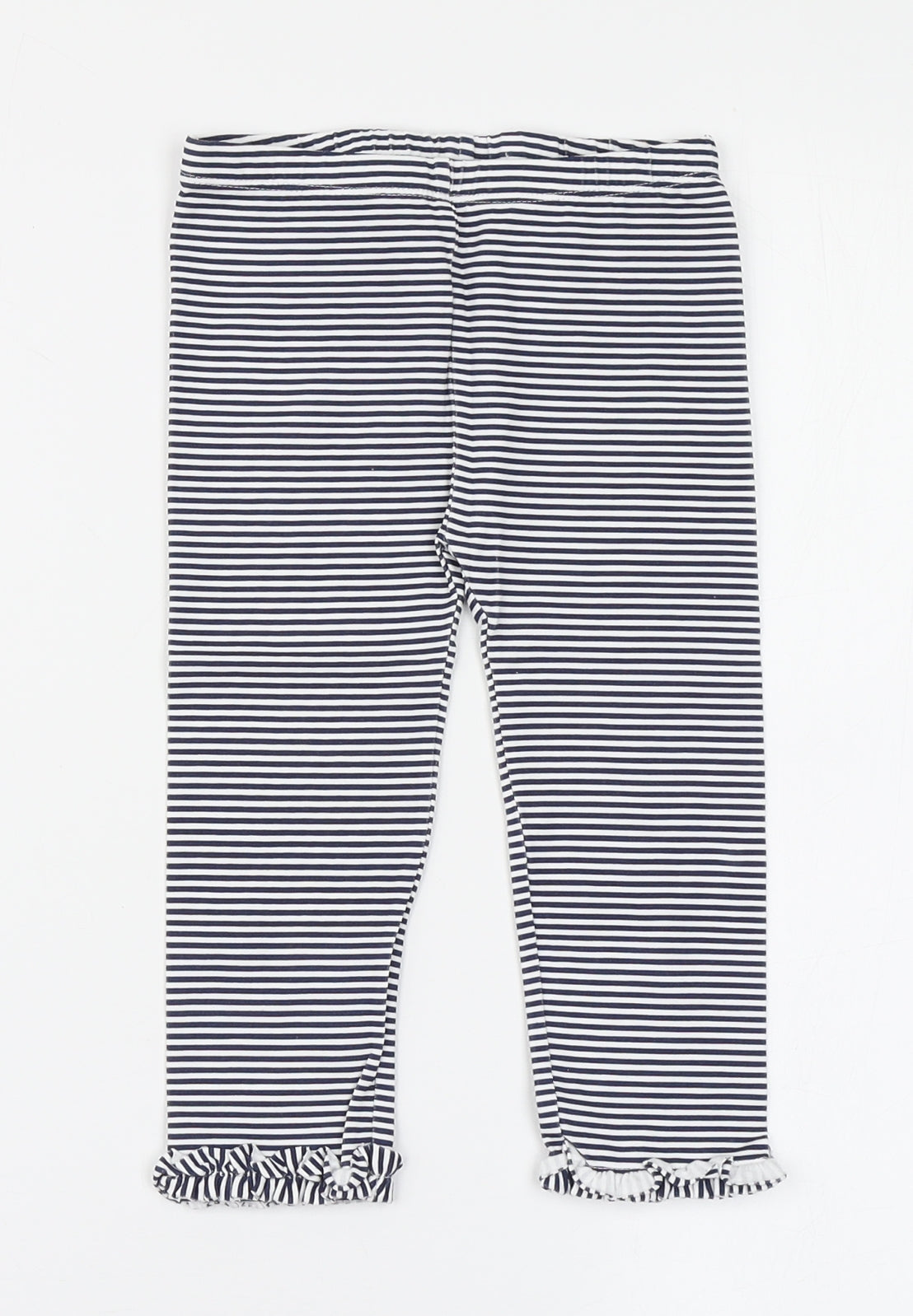 First Impressions Girls Blue Striped Cotton Jogger Leggings Size 24 Months  Pullover - Leggings