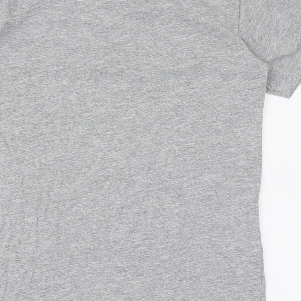 Dunnes Stores Boys Grey  Cotton Basic T-Shirt Size 8 Years Round Neck Pullover - Roarsome, Dinosaur