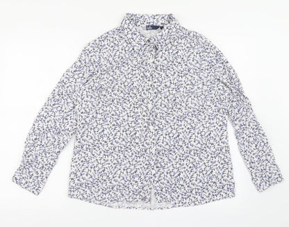 Womens UK Size 18 Isle White Basic Button-Up