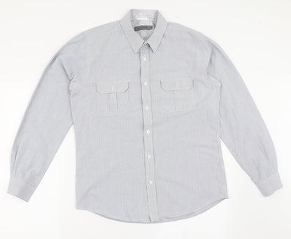 Mens UK Size M Cedar Wood State Blue  Button-Up Long Sleeve Casual Shirt
